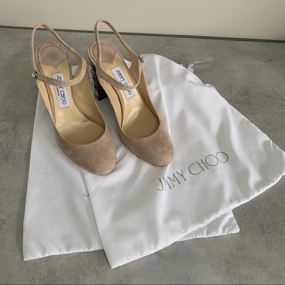 Jimmy Choo Meagan100 Pink Suede Ballet Shoe - Picture 14 of 16